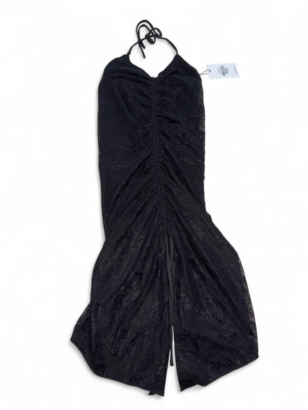 Black Lace Halter Dress